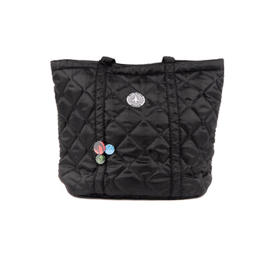 Quilted Tote Black - front view