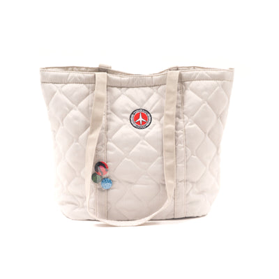 Quilted Tote White - front view
