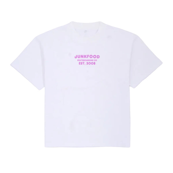 White shirt with 'JUNKFOOD' logo on a white background